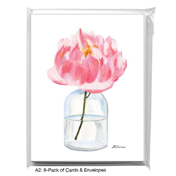 Short Bottle Peony, Greeting Card (8344A), A2 8-Pack, printedcanvas.com