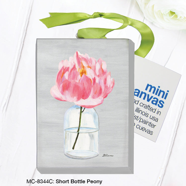 Short Bottle Peony, Mini Canvas (MC-8344C) - Printed Canvas