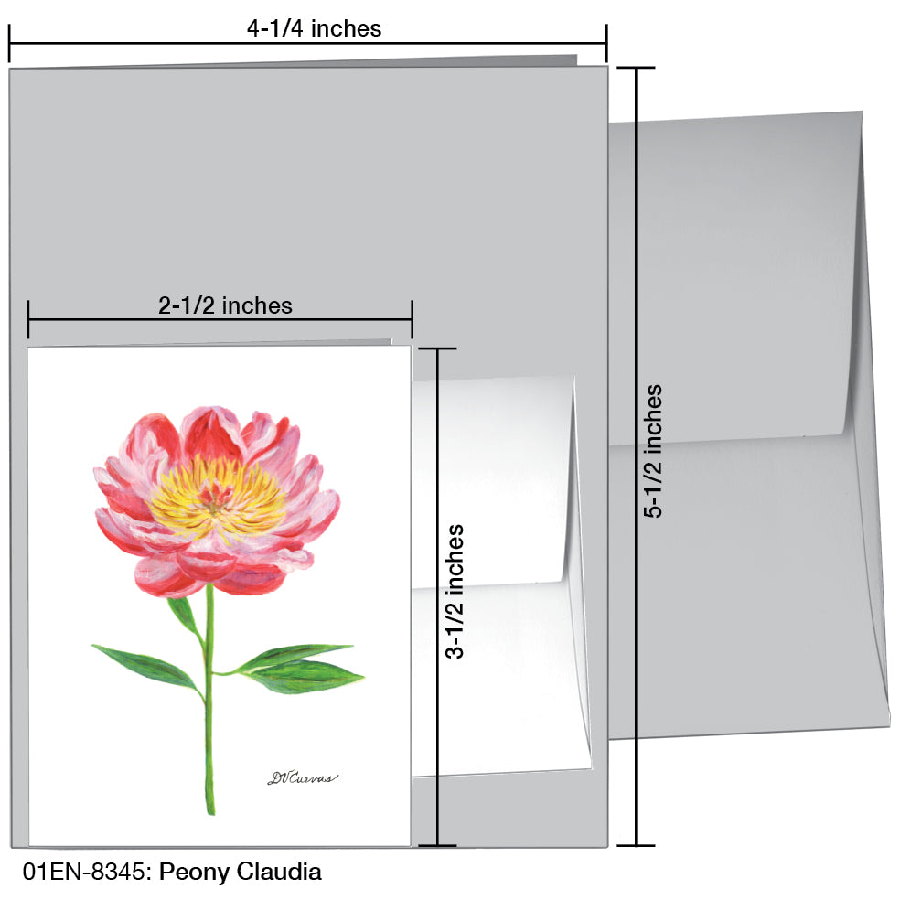 Peony Claudia, Greeting Card (8345A), Enclosure, www.printedcanvas.com
