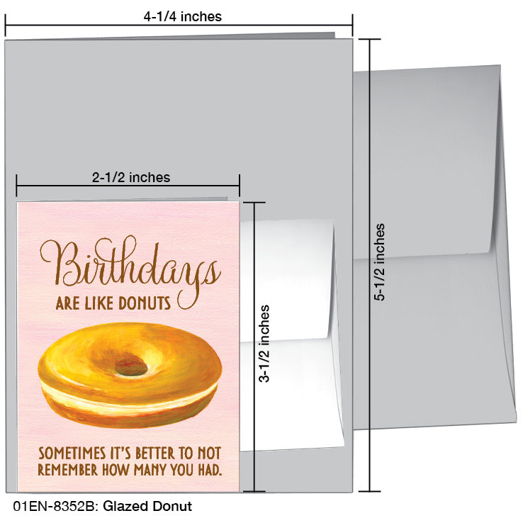 Glazed Donut, Greeting Card (8352B), Enclosure Card, www.printedcanvas.com
