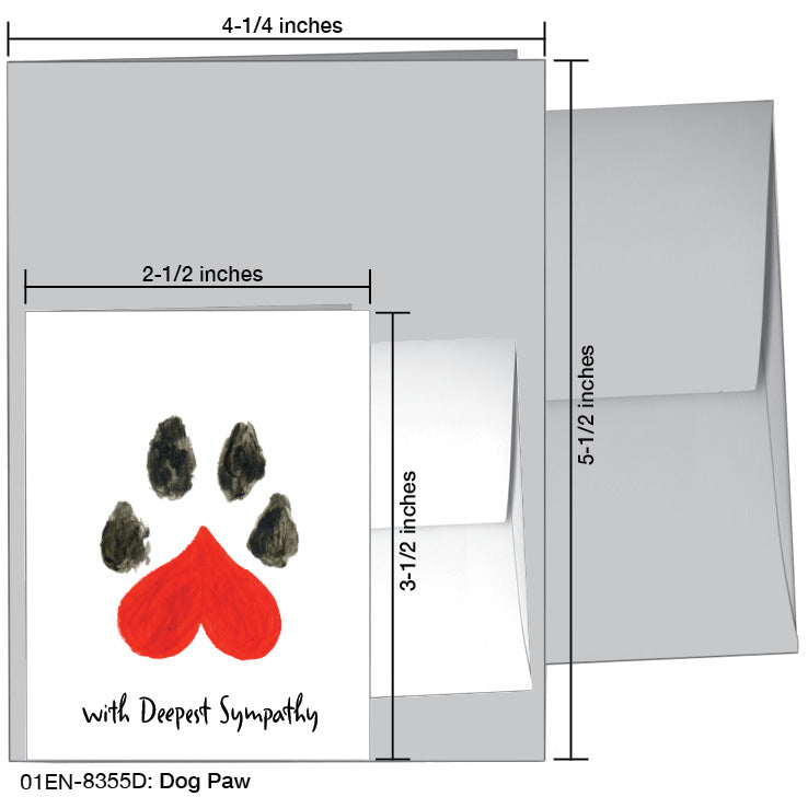 Dog Paw, Greeting Card (8355D), Enclosure, www.printedcanvas.com