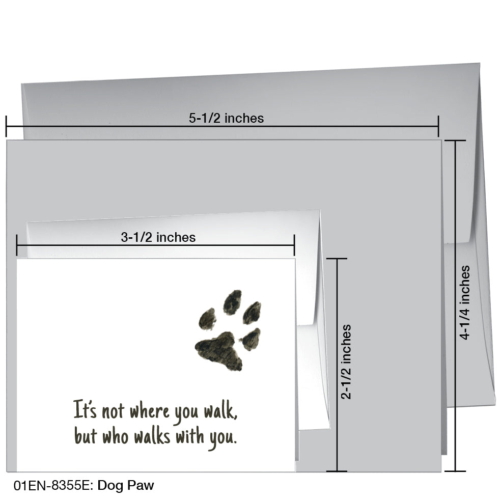 Dog Paw, Greeting Card (8355E), Enclosure, printedcanvas.com
