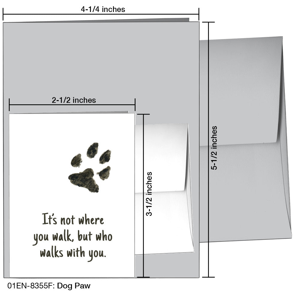 Dog Paw, Greeting Card (8355F), Enclosure, www.printedcanvas.com