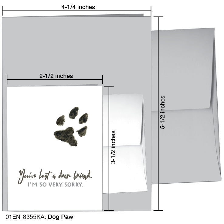 Dog Paw, Greeting Card (8355KA), Enclosure Card, www.printedcanvas.com
