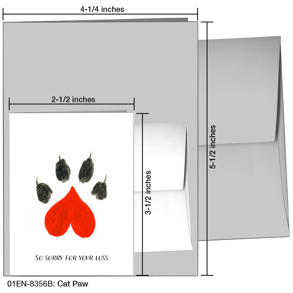 Cat Paw, Greeting Card (8356B), Enclosure, www.printedcanvas.com