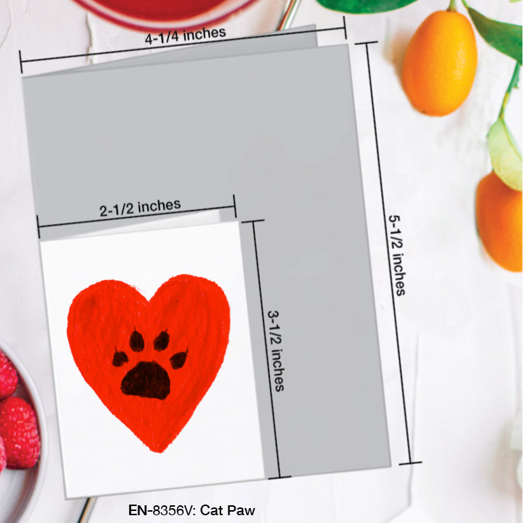 Cat Paw, Greeting Card (8356V), Enclosure Card, www.printedcanvas.com