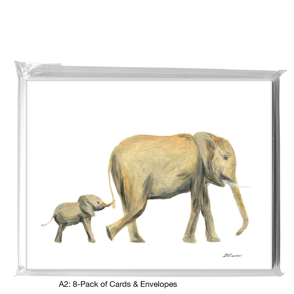 Mother & Baby Elephant, Greeting Card (8359), A2 8-Pack, printedcanvas.com