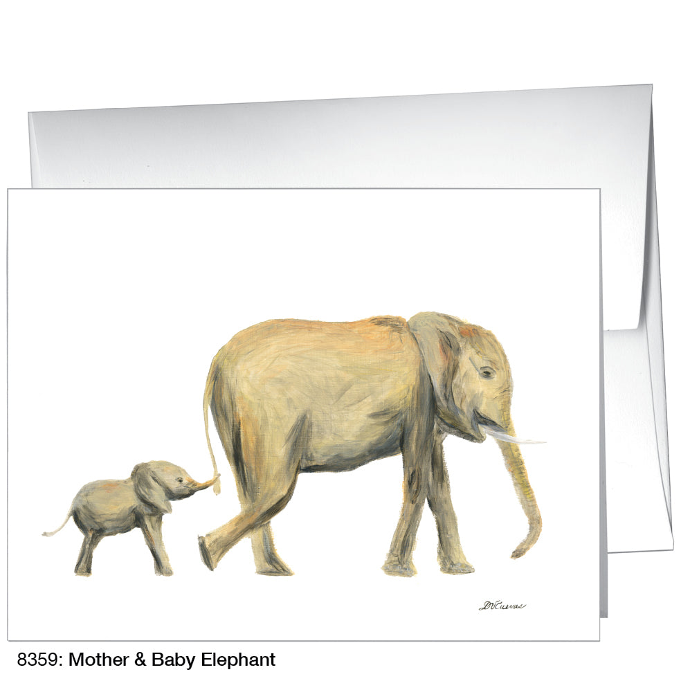 Mother & Baby Elephant, Greeting Card (8359), A2, printedcanvas.com