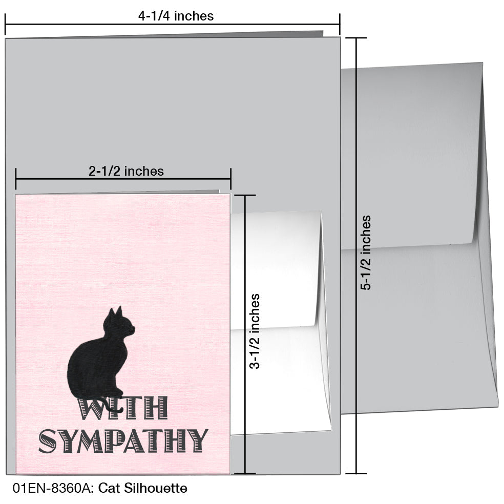 Cat Silhouette, Greeting Card (8360A), Enclosure, www.printedcanvas.com