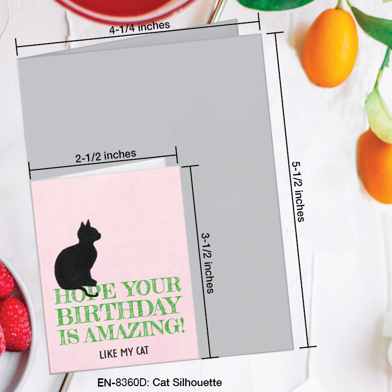 Cat Silhouette, Greeting Card (8360D), Enclosure, www.printedcanvas.com