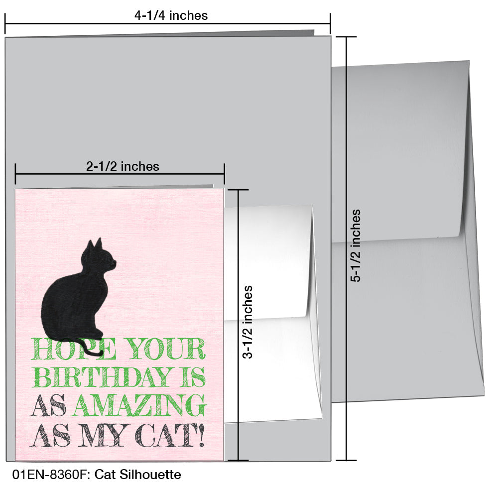 Cat Silhouette, Greeting Card (8360F), Enclosure, www.printedcanvas.com