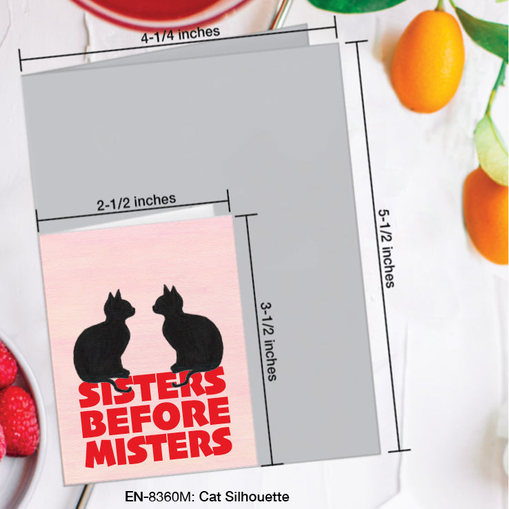 Cat Silhouette, Greeting Card (#8360M)