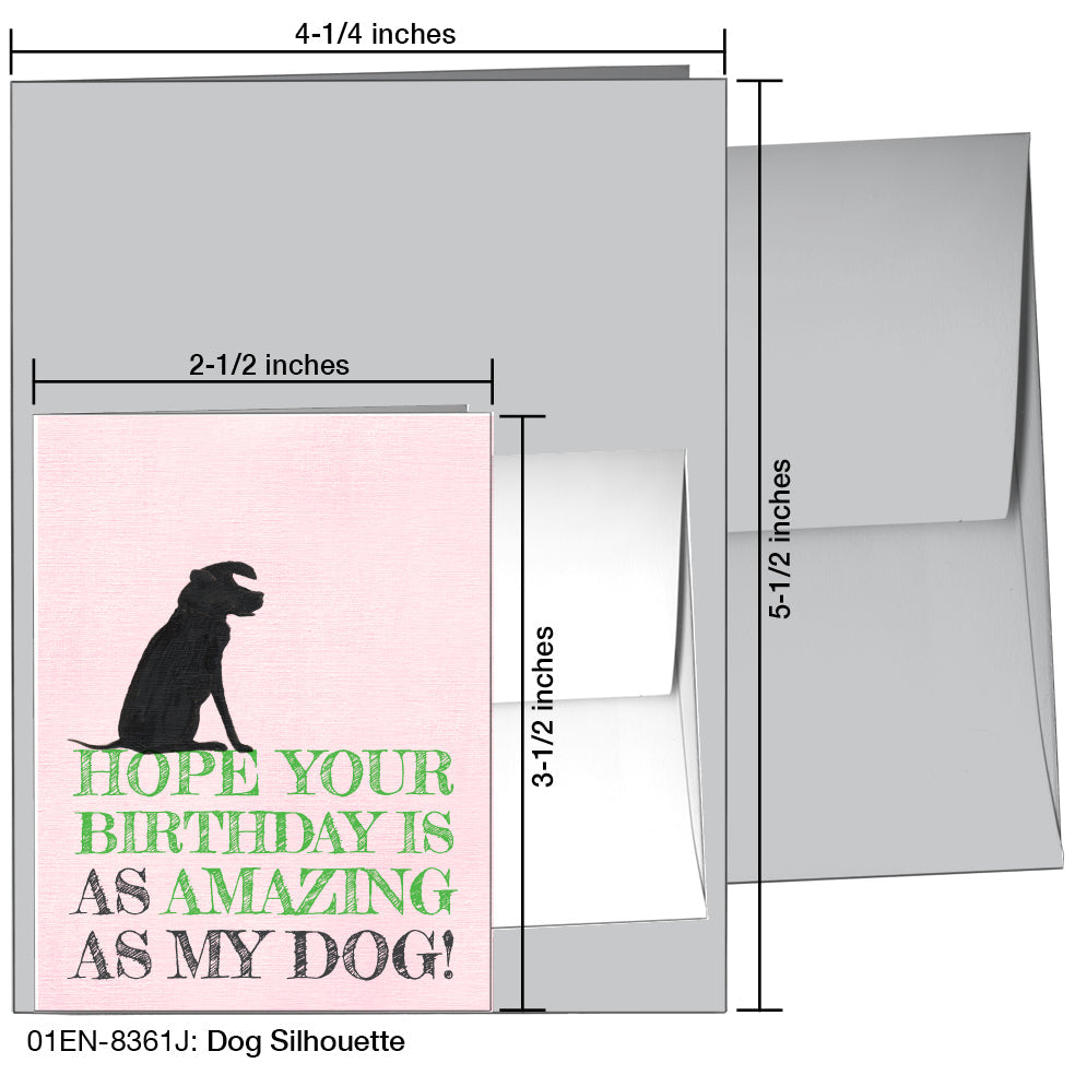 Dog Silhouette, Greeting Card (8361J), Enclosure, www.printedcanvas.com