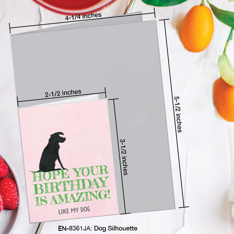 Dog Silhouette, Greeting Card (8361JA), Enclosure, www.printedcanvas.com