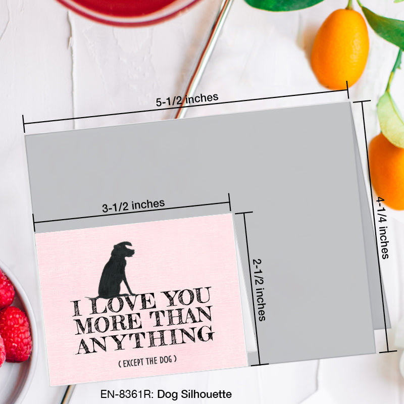 Dog Silhouette, Greeting Card (8361R), Enclosure, www.printedcanvas.com