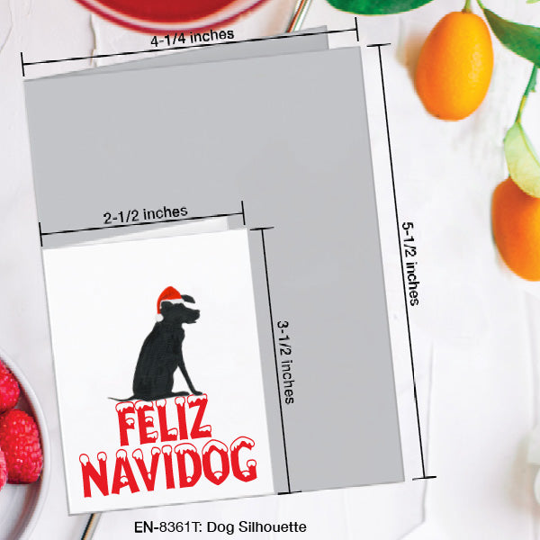 Dog Silhouette, Greeting Card (8361T), Enclosure Card, www.printedcanvas.com