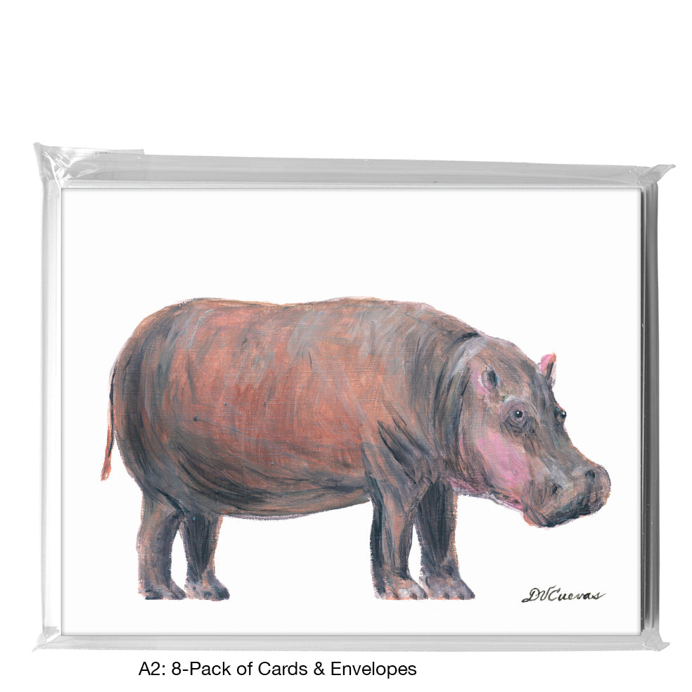 Hippo, Greeting Card (8362B), A2 Card 8-Pack, www.printedcanvas.com