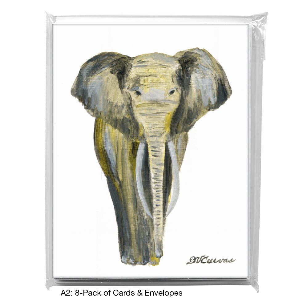Elephant Face, Greeting Card (8366), A2 8-Pack, printedcanvas.com