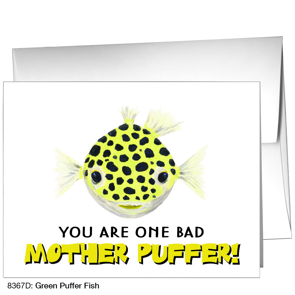 Green Puffer Fish, Greeting Card (8367D)
