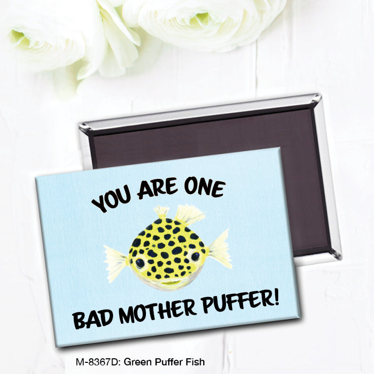 Green Puffer Fish, Magnet (M-8367D)