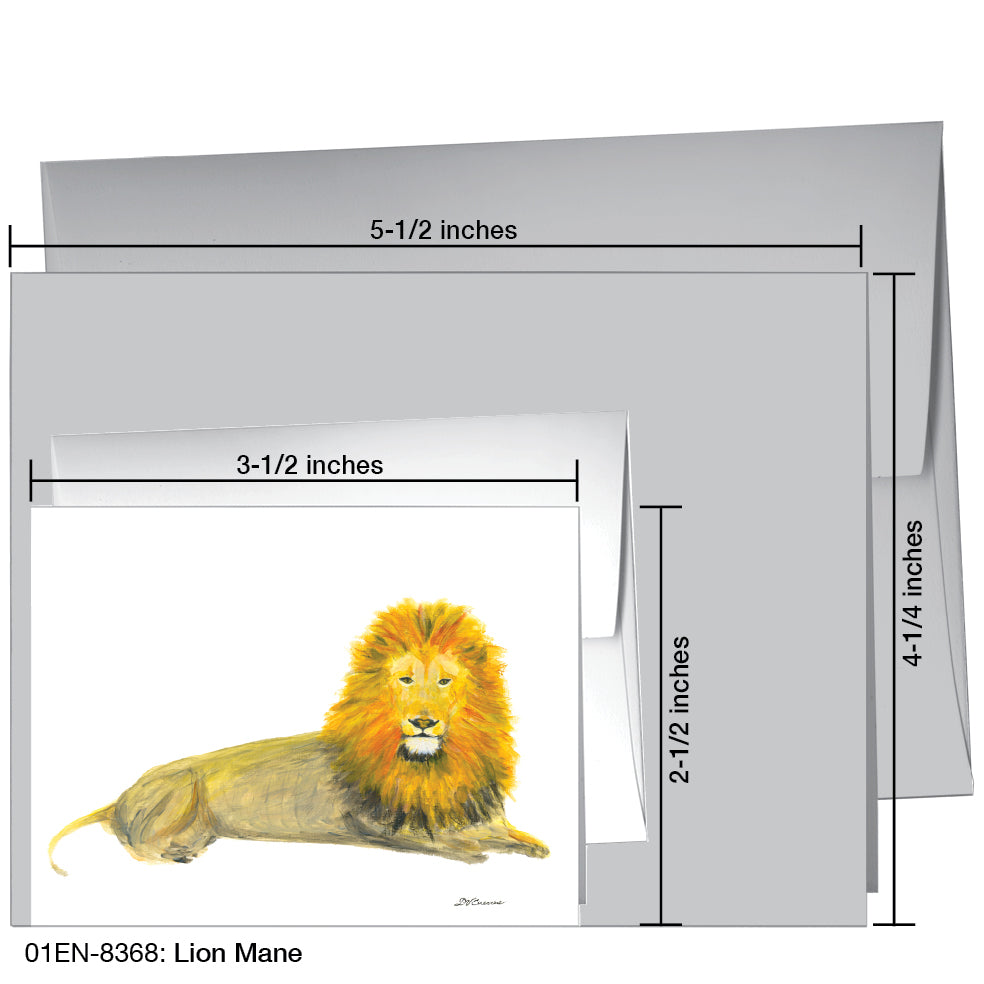 Lion Mane, Greeting Card (8368D), Enclosure Card, www.printedcanvas.com