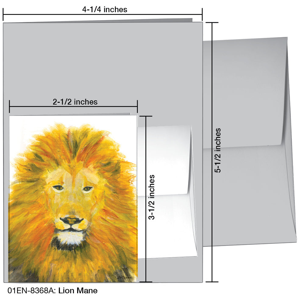 Lion Mane, Greeting Card (8368A), Enclosure Card, www.printedcanvas.com