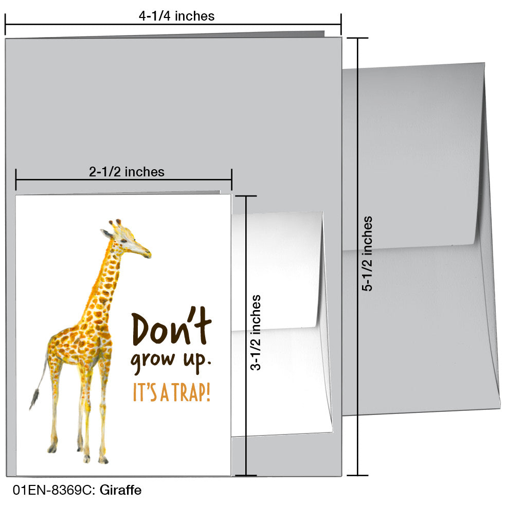 Giraffe, Greeting Card (8369C), Enclosure Card, www.printedcanvas.com