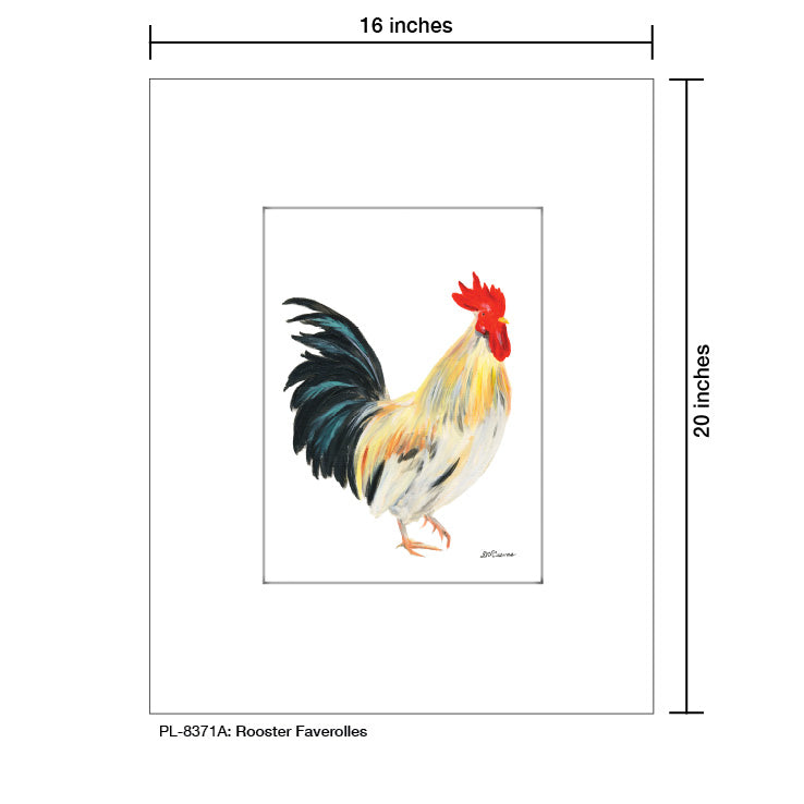 Rooster Faverolles, Print (#8371A), Printe Matted, www.printedcanvas.com