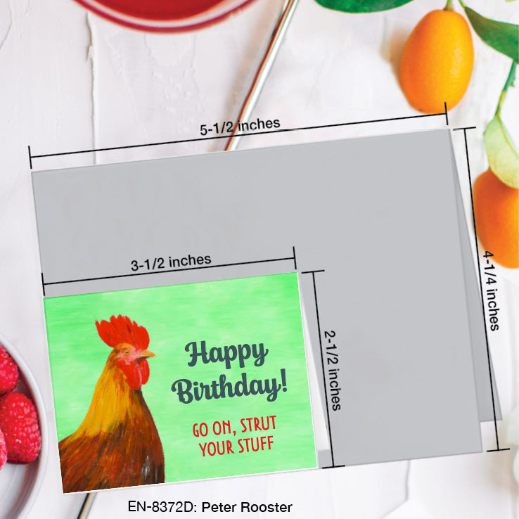 Peter Rooster, Greeting Card (8372D), Enclosure, www.printedcanvas.com