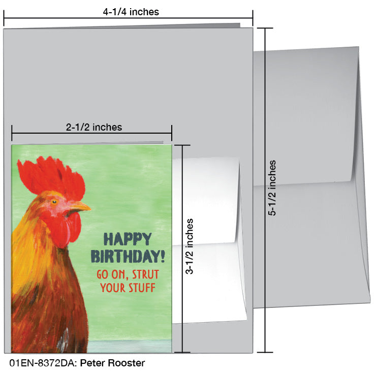 Peter Rooster, Greeting Card (8372DA), Enclosure Card, www.printedcanvas.com