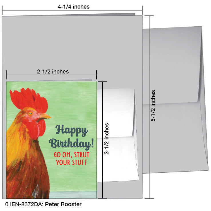 Peter Rooster, Greeting Card (8372DA), Enclosure, www.printedcanvas.com