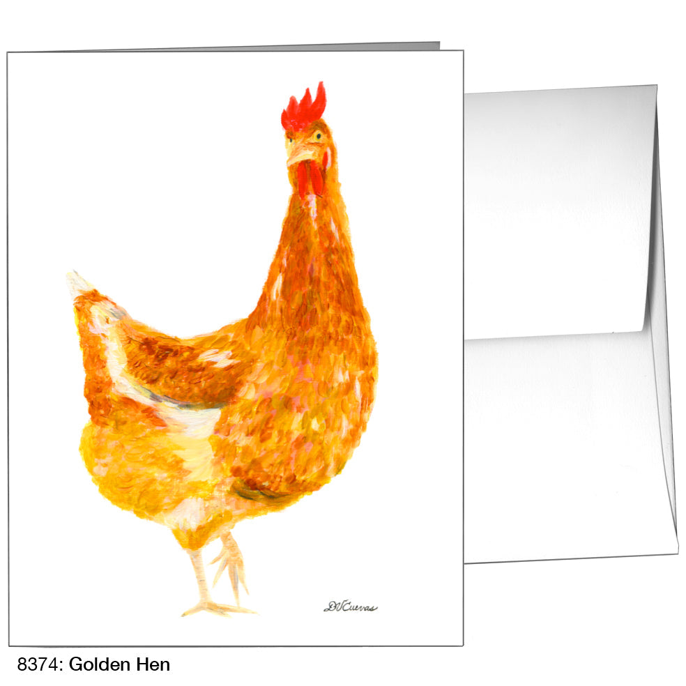 Golden Hen, Greeting Card (8374), A2, printedcanvas.com