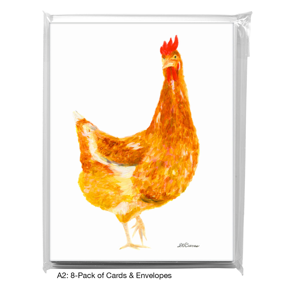 Golden Hen, Greeting Card (8374), A2 8-Pack, printedcanvas.com