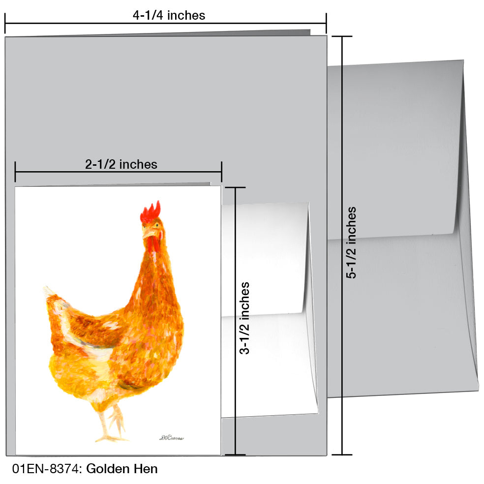 Golden Hen, Greeting Card (8374), Enclosure, printedcanvas.com