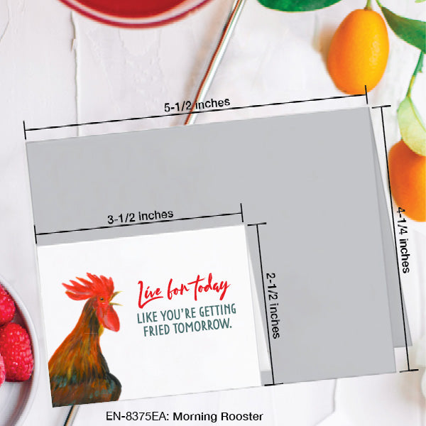 Morning Rooster, Greeting Card (8375EA), Enclosure, www.printedcanvas.com