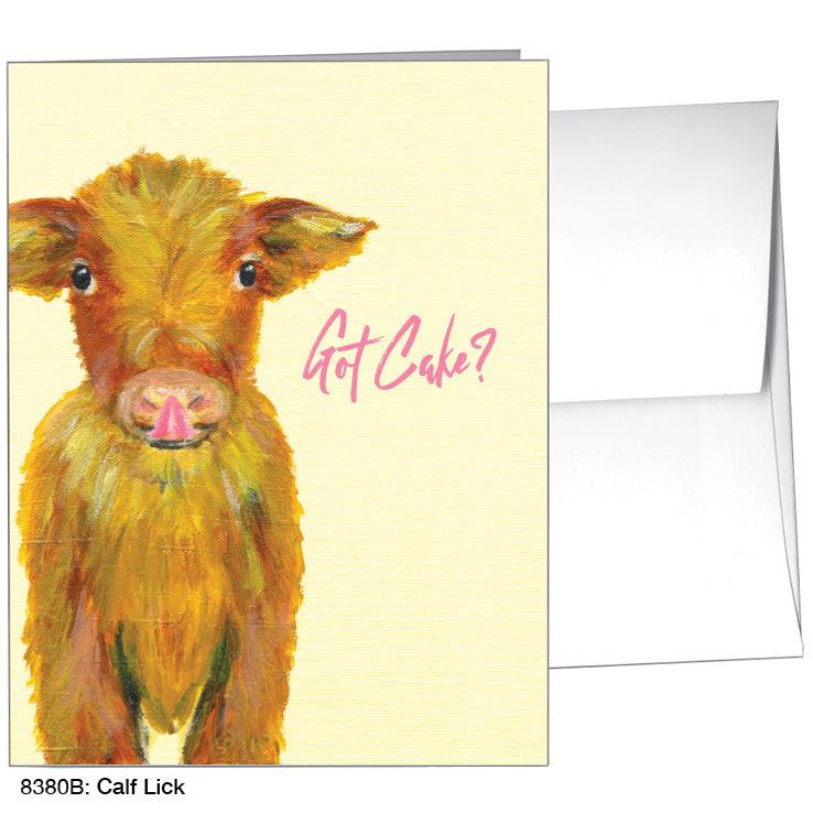 Calf Lick, Greeting Card (8380B), A2 Card, printedcanvas.com