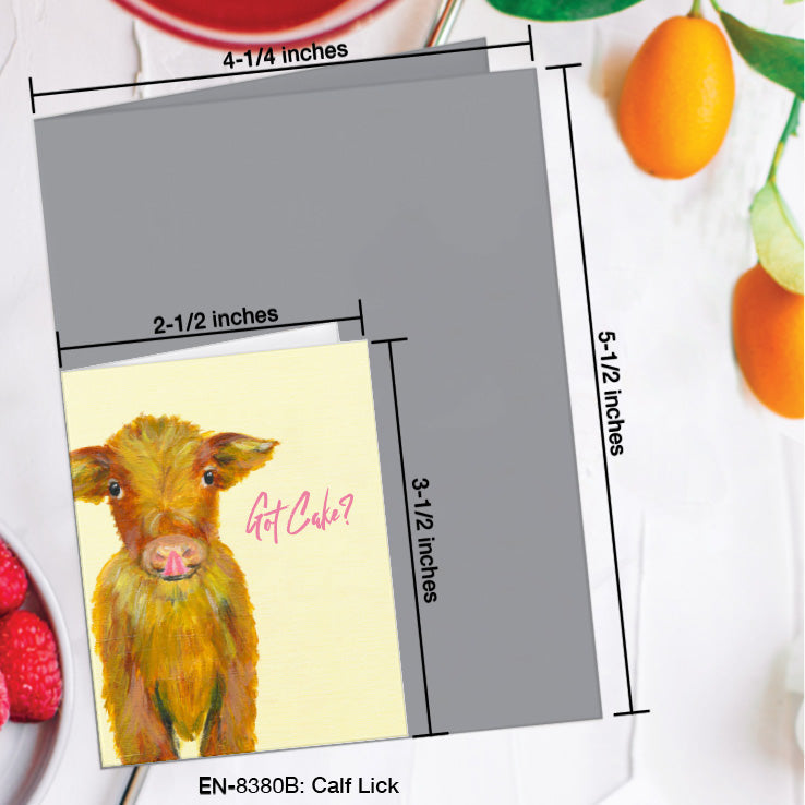 Calf Lick, Greeting Card (8380B), Enclosure, www.printedcanvas.com