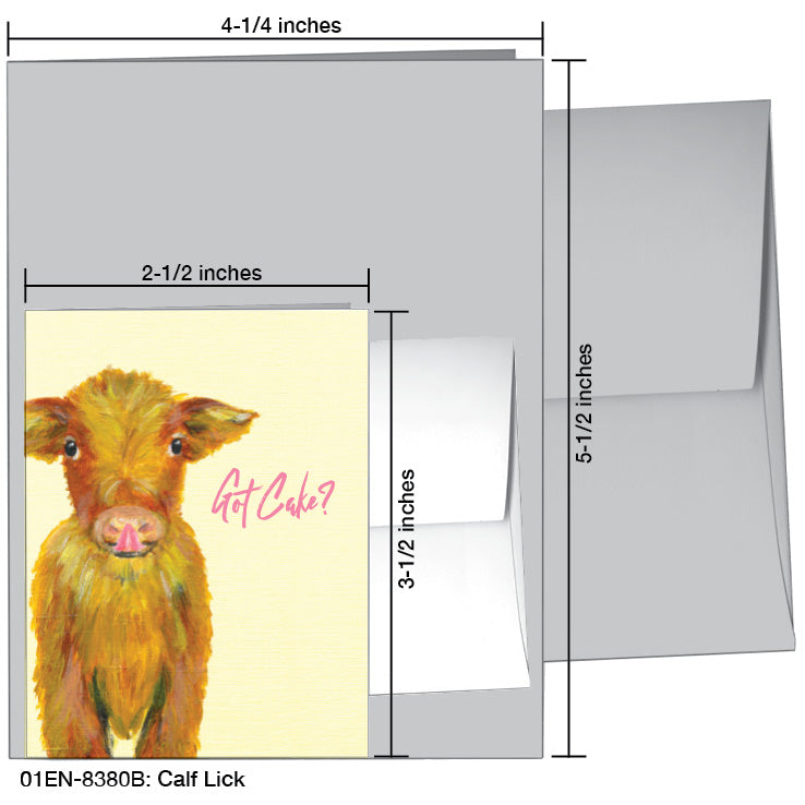 Calf Lick, Greeting Card (8380B), Enclosure Card, printedcanvas.com