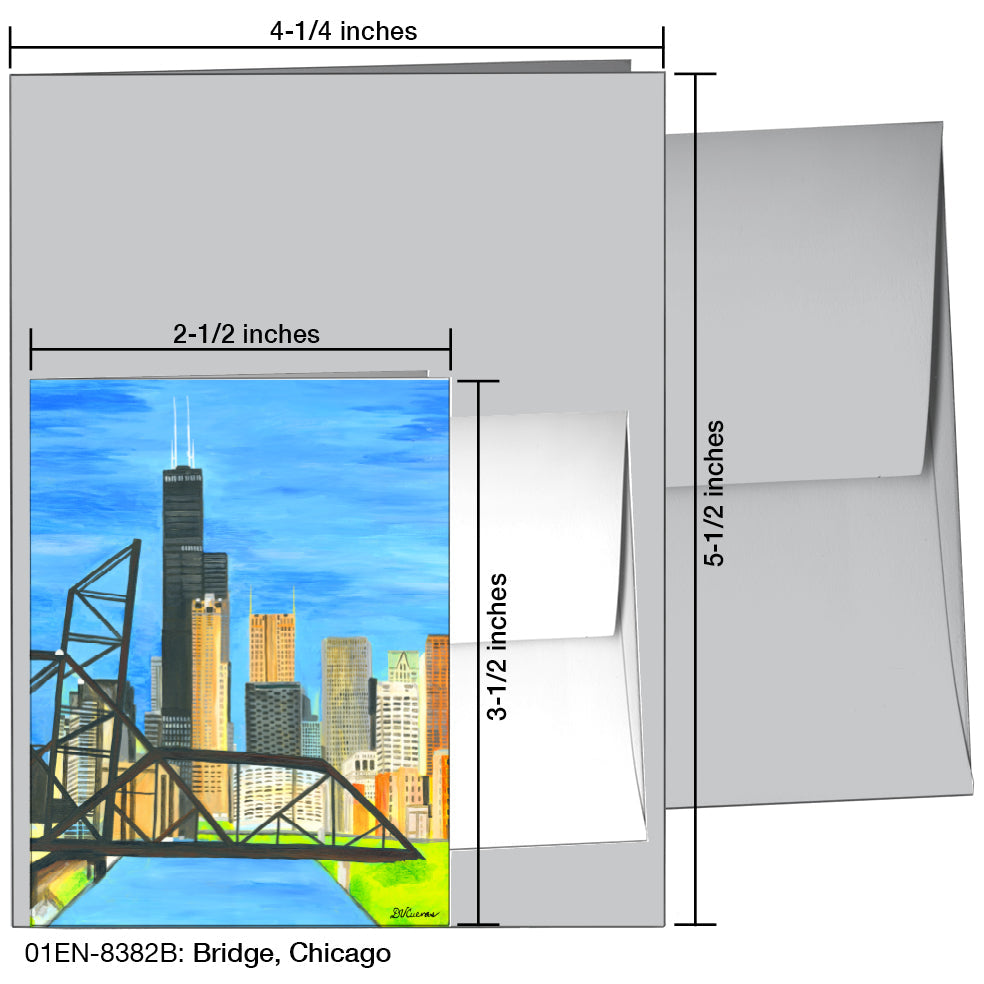 Bridge, Chicago, Greeting Card (8382B), Enclosure, printedcanvas.com