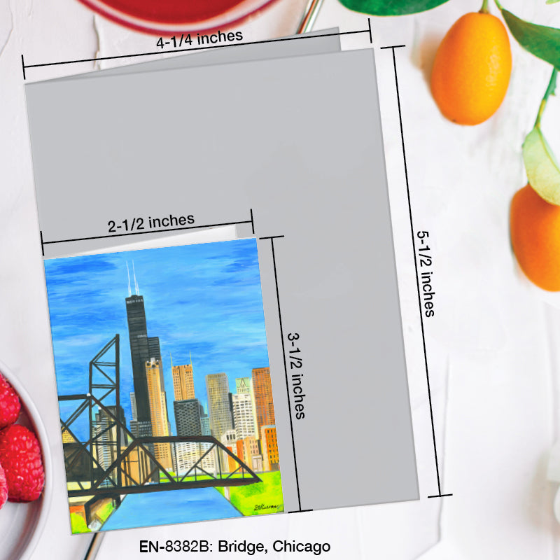Bridge, Chicago, Greeting Card (8382B), Enclosure Card, www.printedcanvas.com