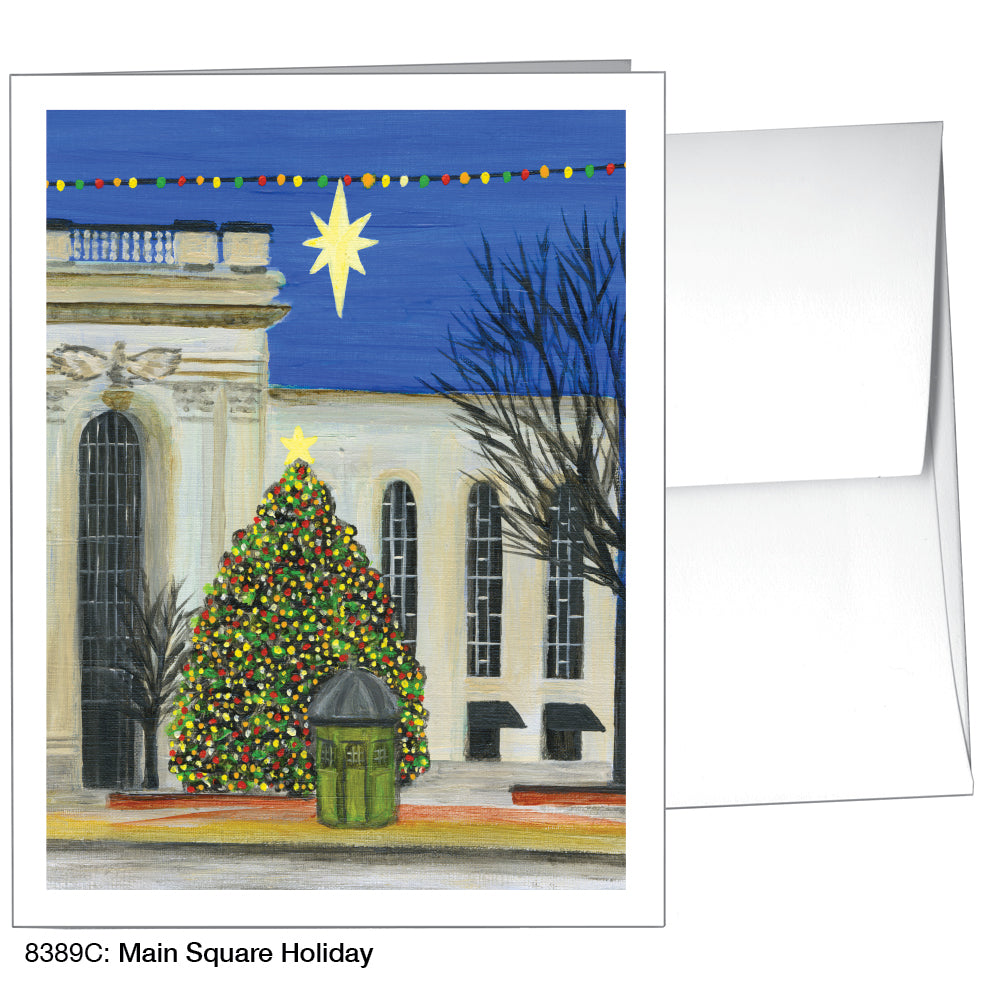 Main Square Holiday, York PA, Greeting Card (8389C), A2, printedcanvas.com