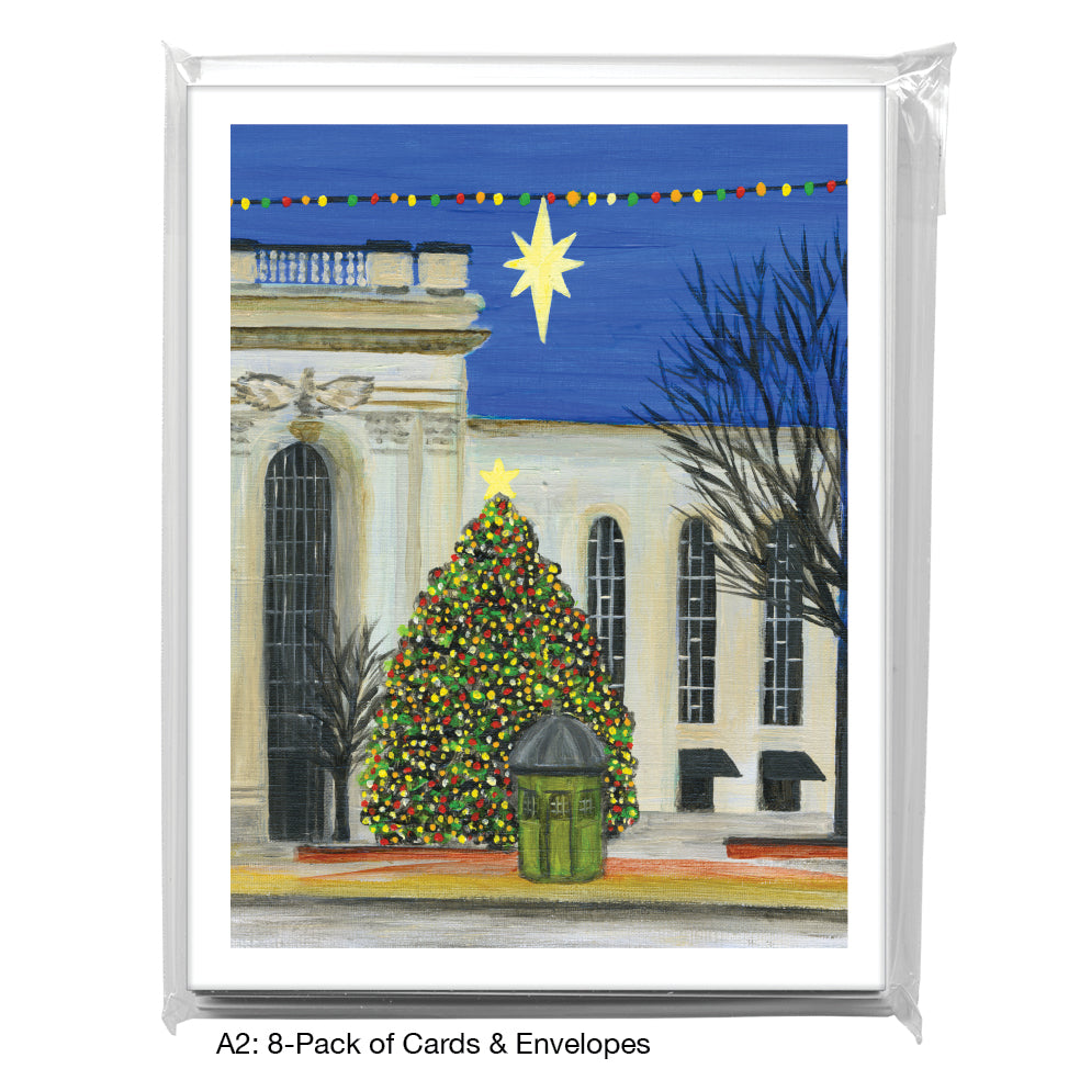 Main Square Holiday, York PA, Greeting Card (8389C), A2 8-Pack, printedcanvas.com