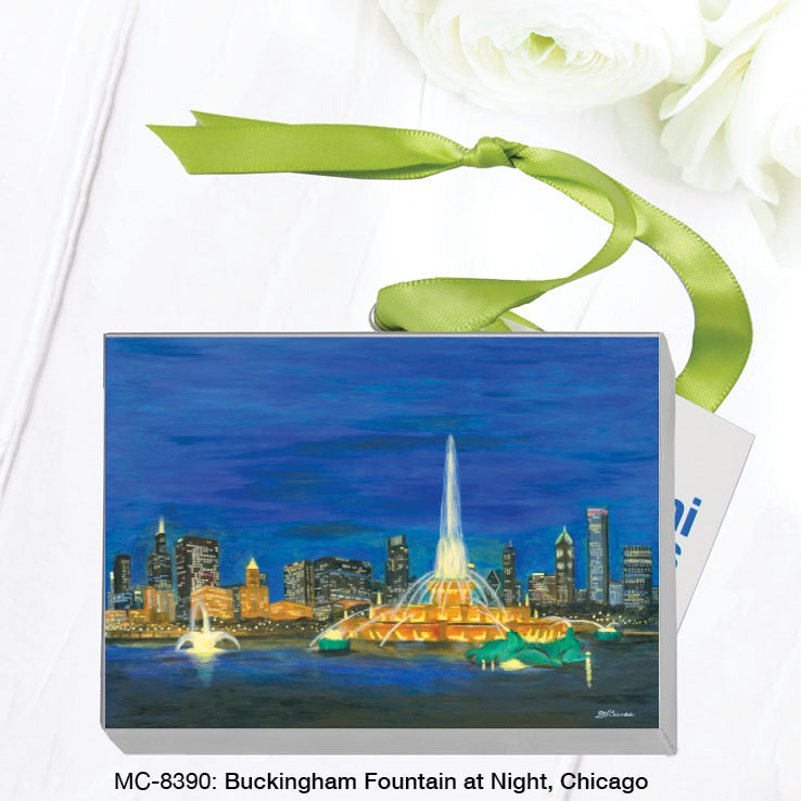 Buckingham Fountain At Night, Chicago, Mini Canvas (MC-8390), Front, printedcanvas.com