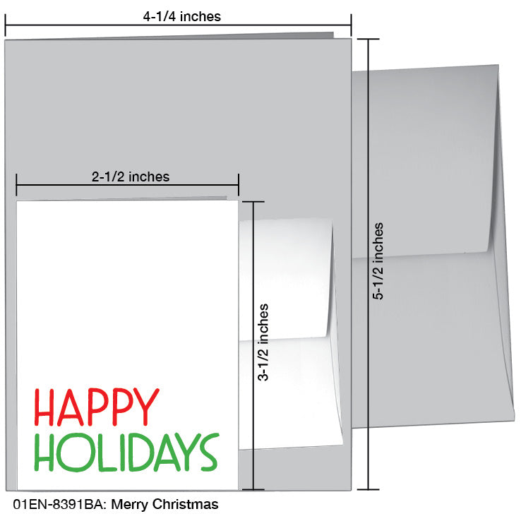 Merry Christmas, Greeting Card (8391BA), Enclosure Card, www.printedcanvas.com