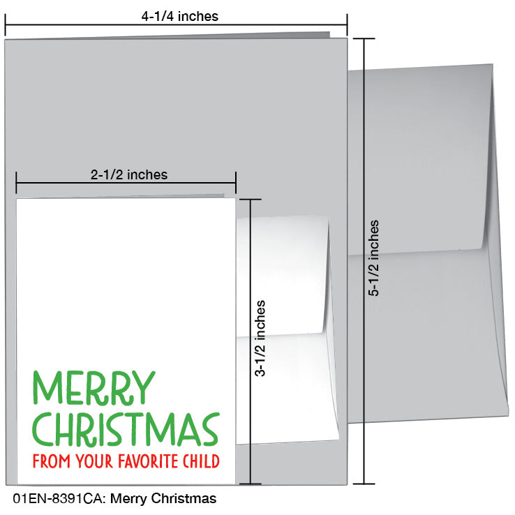 Merry Christmas, Greeting Card (8391CA), Enclosure Card, www.printedcanvas.com