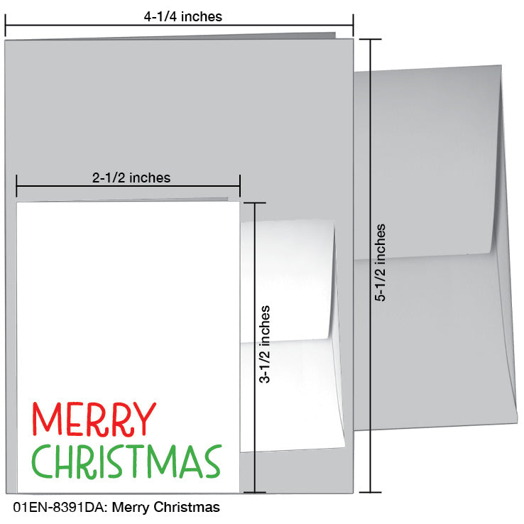 Merry Christmas, Greeting Card (#8391DA), Enclosure Card, www.printedcanvas.com