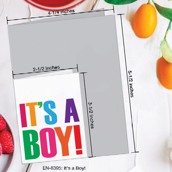 It's a Boy!, Greeting Card (8395A), Enclosure, www.printedcanvas.com