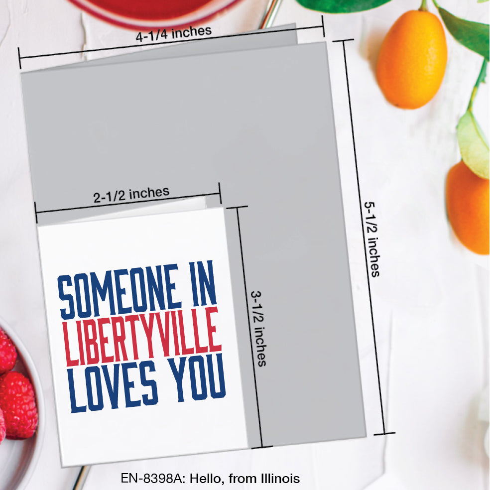 Hello, from Illinois, Greeting Card (#8398A)