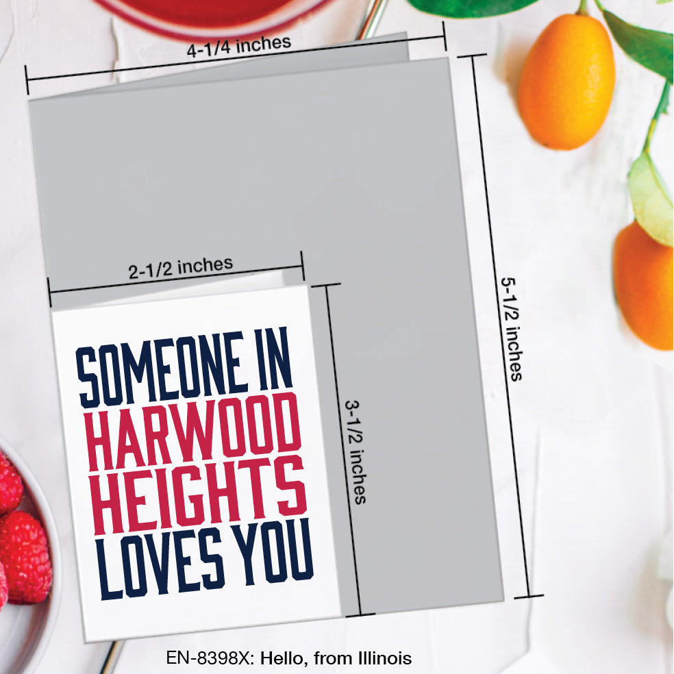 Hello, from Illinois, Greeting Card (#8398X)