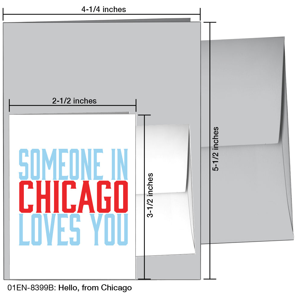 Hello, from Chicago, Greeting Card (8399B), Enclosure, www.printedcanvas.com